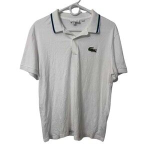 Lacoste Polo Shirt Men's XL White Regular Fit Short Sleeve Casual